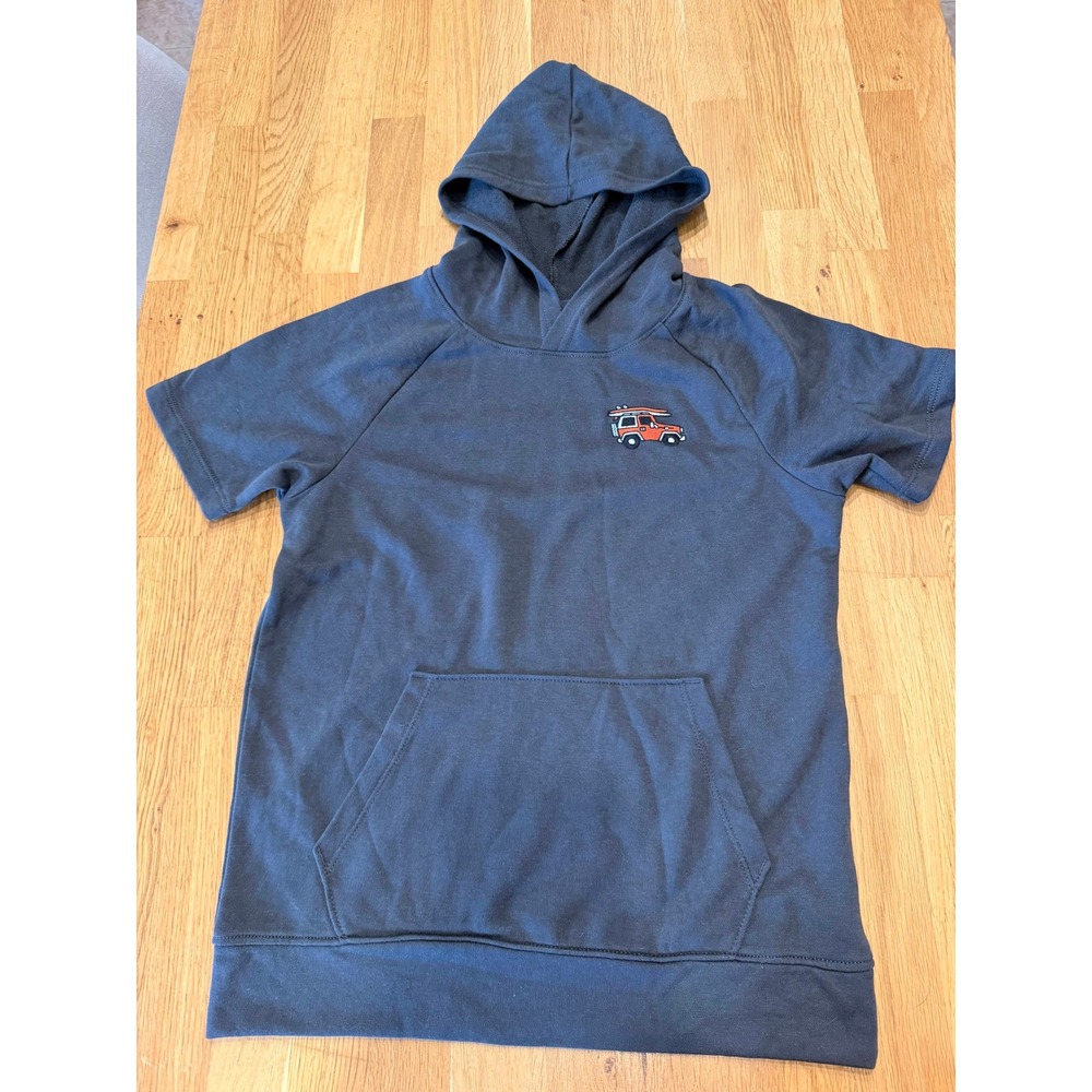 Old Navy Boys XL 14-16 Short Sleeve Hoodie Gray Surf Jeep French Terry NWT